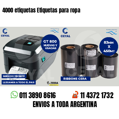 4000 etiquetas Etiquetas para ropa