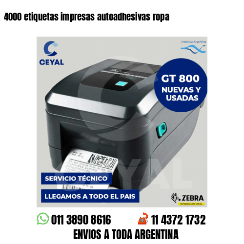 4000 etiquetas impresas autoadhesivas ropa