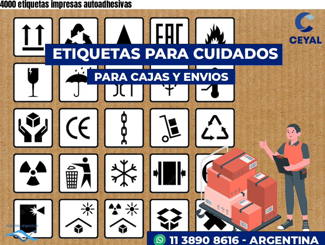 4000 etiquetas impresas autoadhesivas