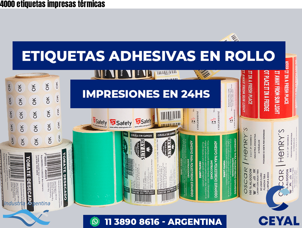 4000 etiquetas impresas térmicas