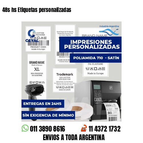 48s hs Etiquetas personalizadas