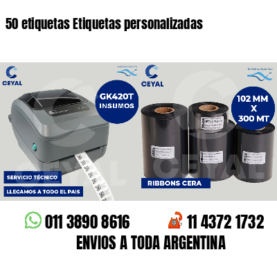50 etiquetas Etiquetas personalizadas