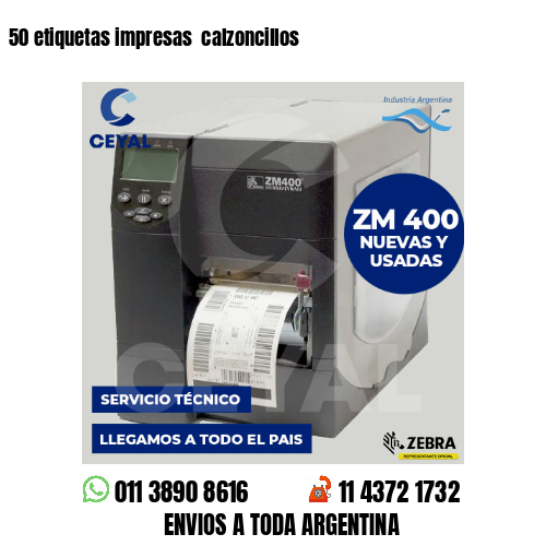 50 etiquetas impresas calzoncillos