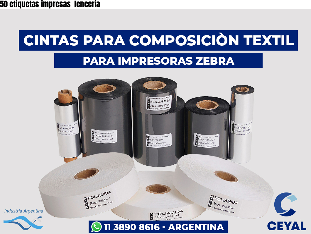50 etiquetas impresas  lenceria