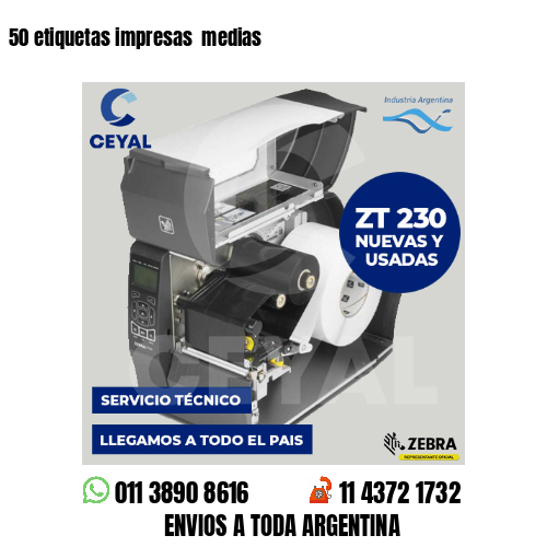 50 etiquetas impresas medias