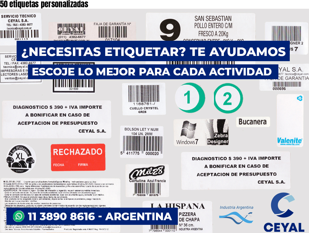 50 etiquetas personalizadas