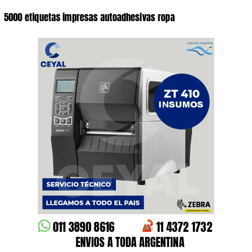 5000 etiquetas impresas autoadhesivas ropa