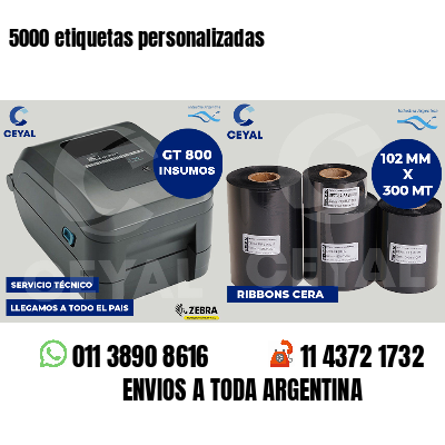 5000 etiquetas personalizadas