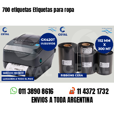 700 etiquetas Etiquetas para ropa