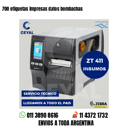 700 etiquetas impresas datos bombachas