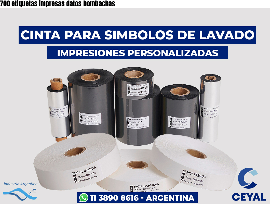 700 etiquetas impresas datos bombachas