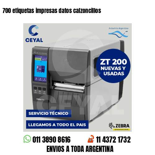 700 etiquetas impresas datos calzoncillos