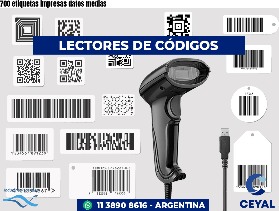 700 etiquetas impresas datos medias