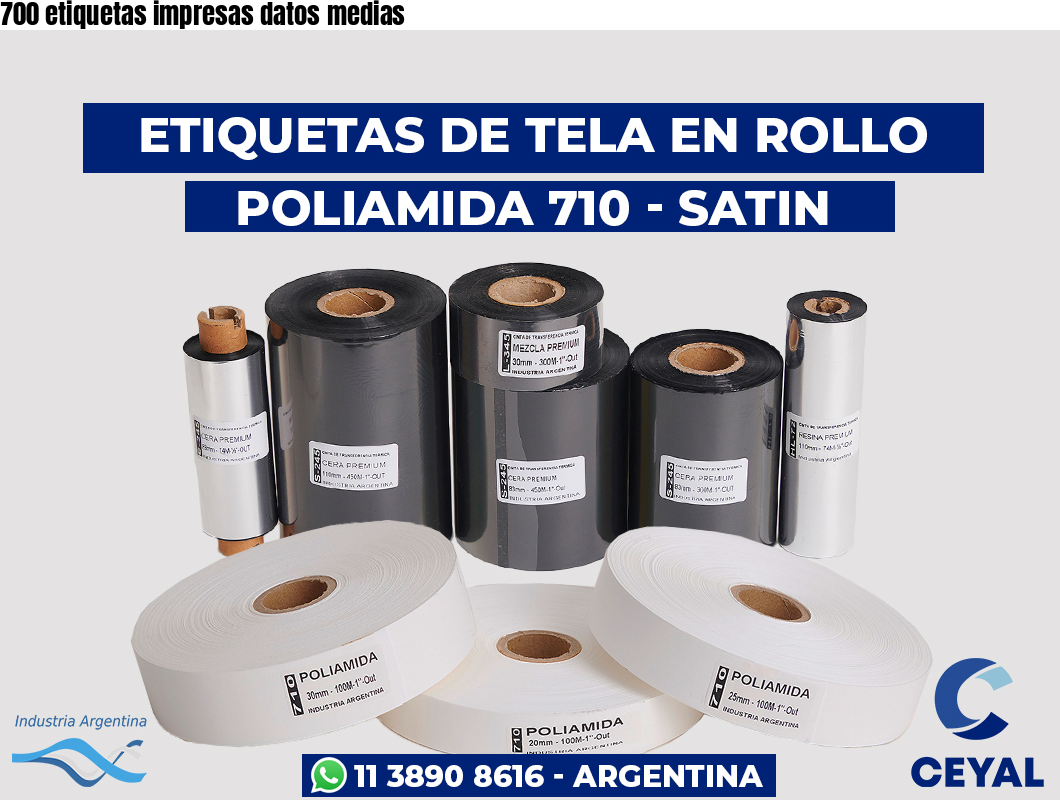 700 etiquetas impresas datos medias