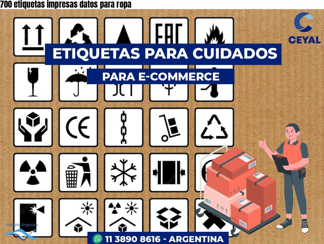 700 etiquetas impresas datos para ropa