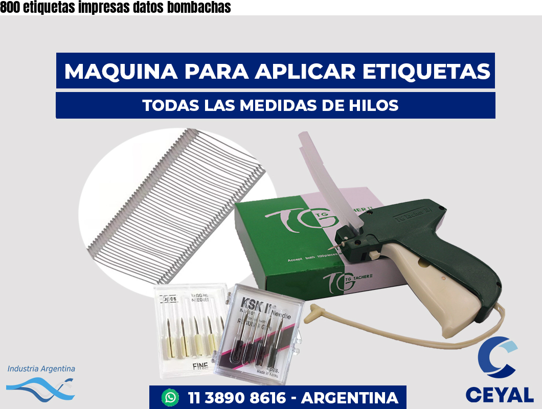 800 etiquetas impresas datos bombachas