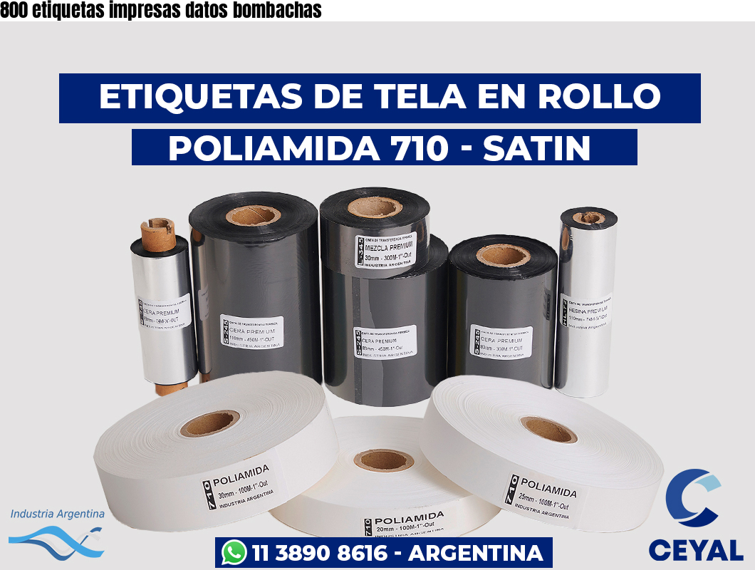 800 etiquetas impresas datos bombachas