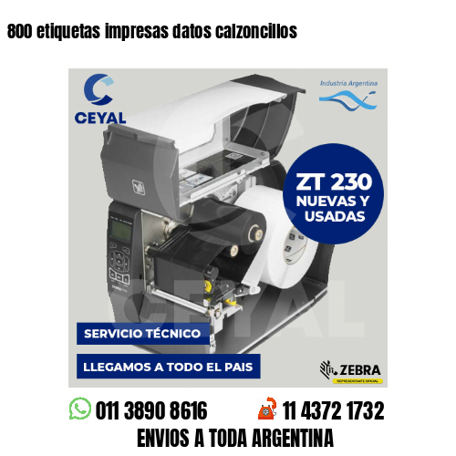 800 etiquetas impresas datos calzoncillos
