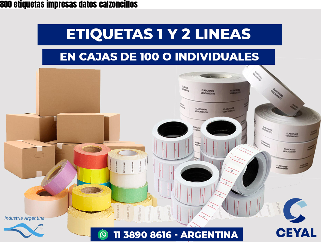 800 etiquetas impresas datos calzoncillos