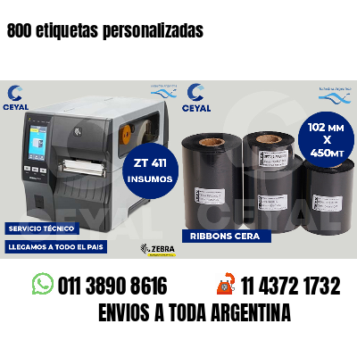800 etiquetas personalizadas