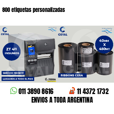 800 etiquetas personalizadas