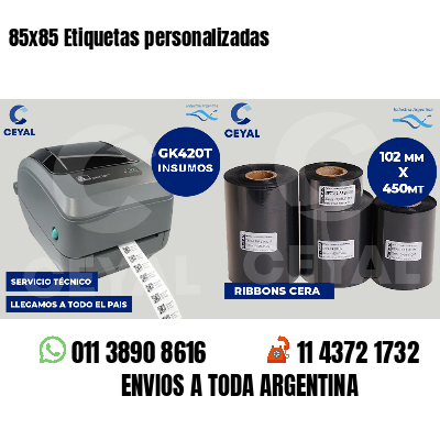 85x85 Etiquetas personalizadas