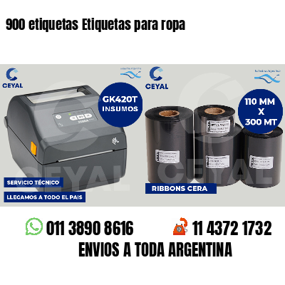 900 etiquetas Etiquetas para ropa
