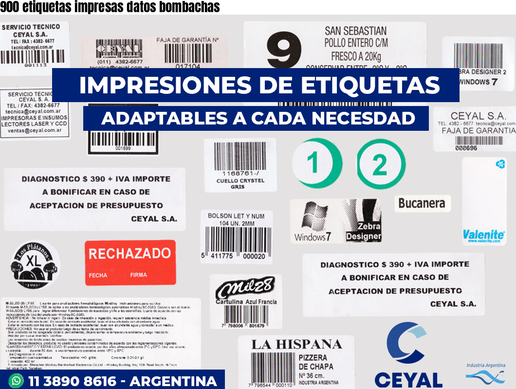 900 etiquetas impresas datos bombachas