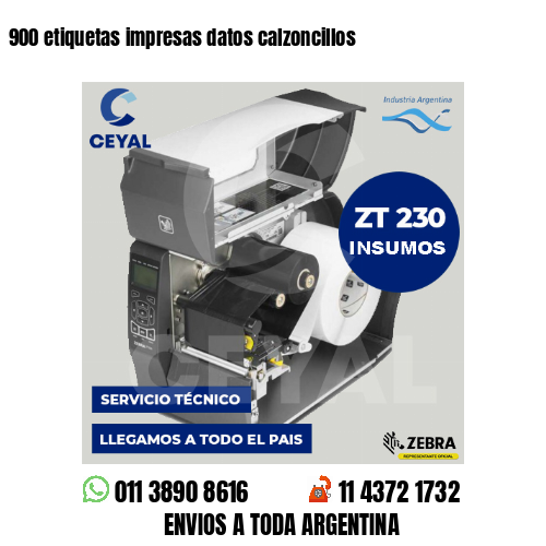 900 etiquetas impresas datos calzoncillos