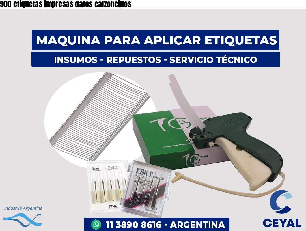 900 etiquetas impresas datos calzoncillos