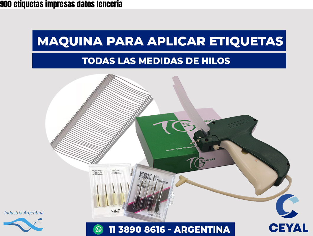 900 etiquetas impresas datos lenceria
