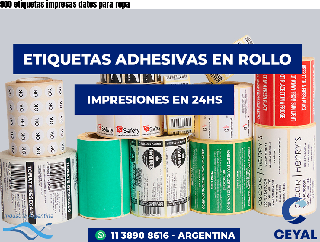 900 etiquetas impresas datos para ropa