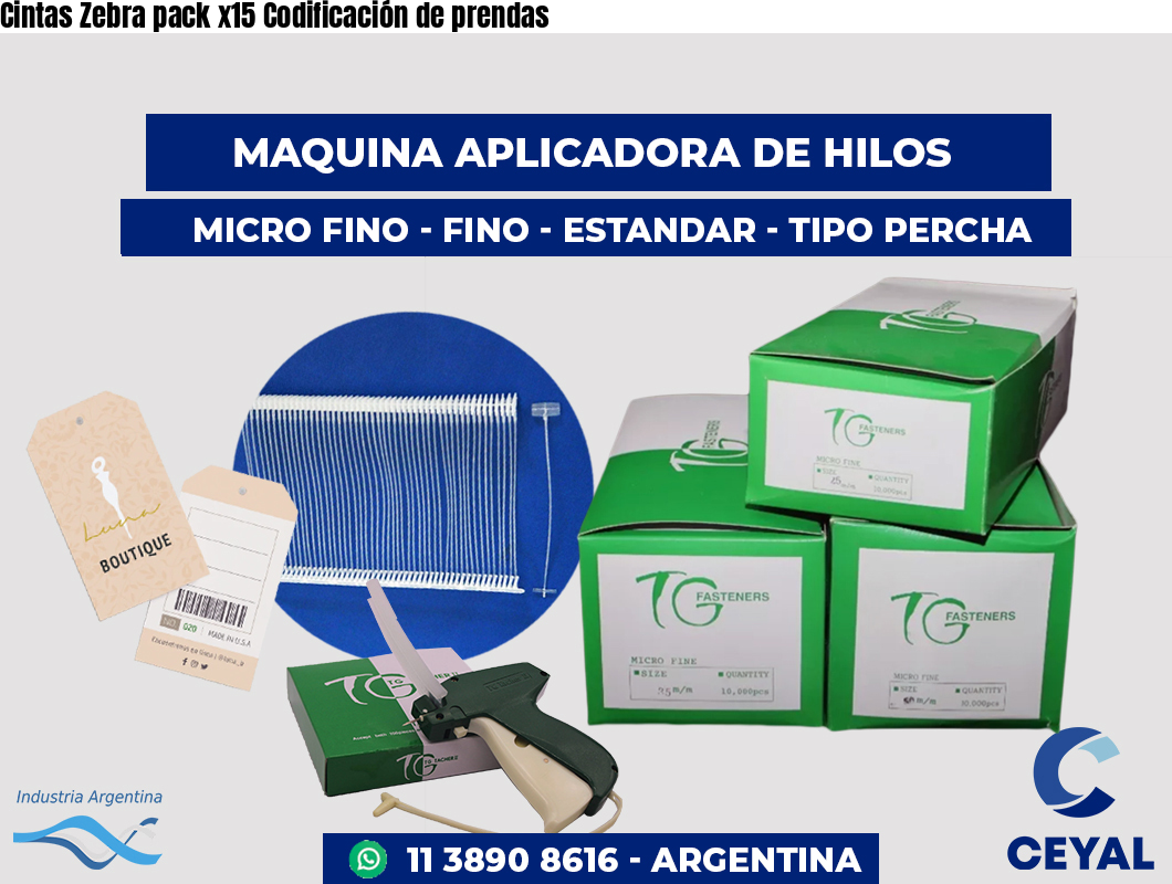 Cintas Zebra pack x15 Codificación de prendas