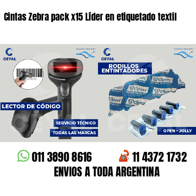 Cintas Zebra pack x15 Líder en etiquetado textil