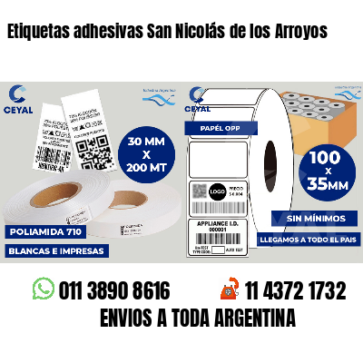 Etiquetas adhesivas San Nicolás de los Arroyos