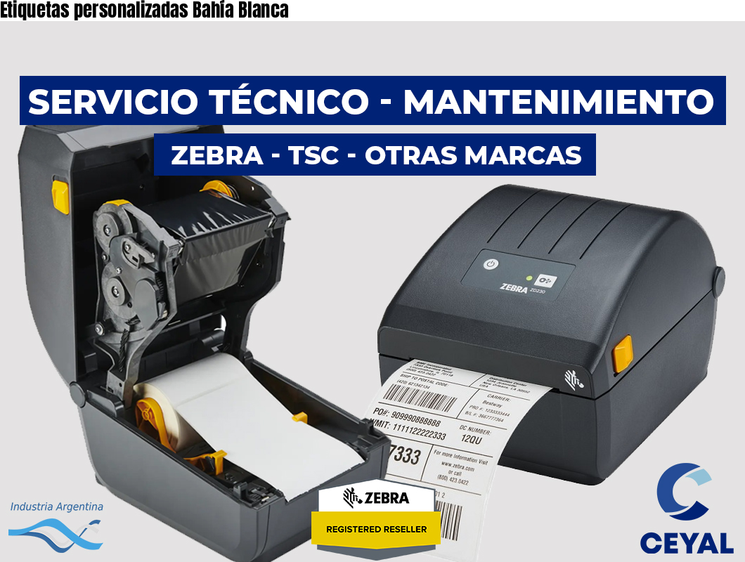 Etiquetas personalizadas Bahía Blanca