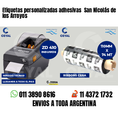 Etiquetas personalizadas adhesivas  San Nicolás de los Arroyos