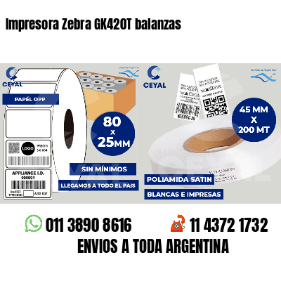 Impresora Zebra GK420T balanzas