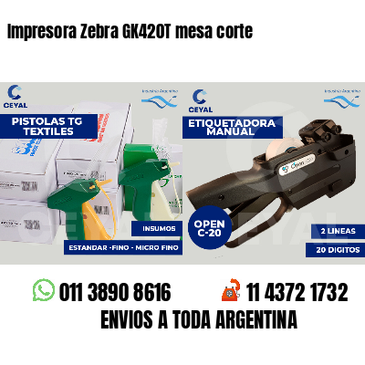 Impresora Zebra GK420T mesa corte