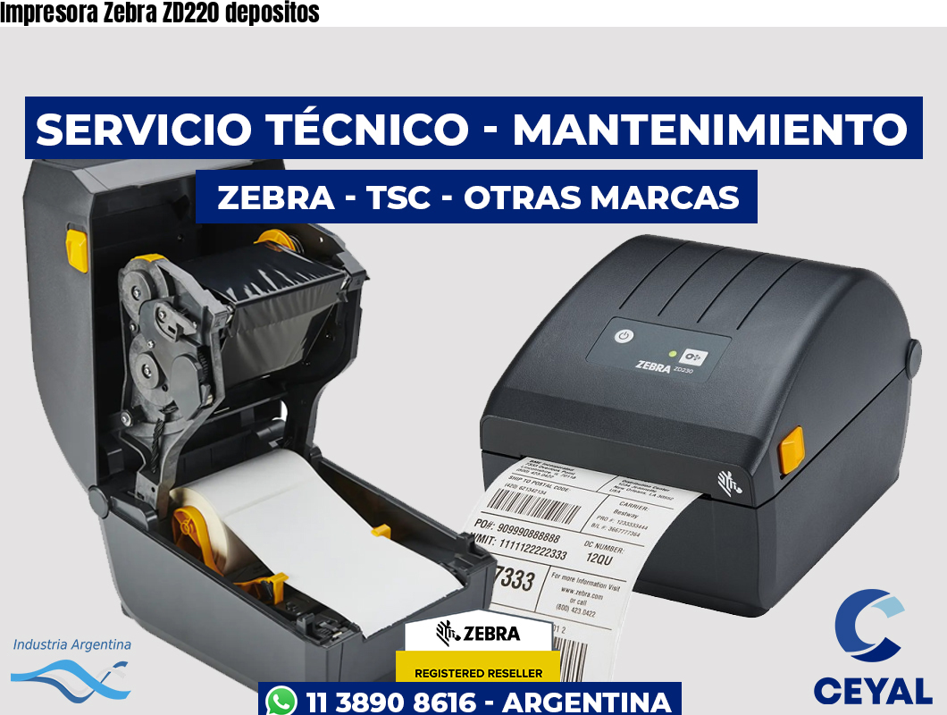 Impresora Zebra ZD220 depositos