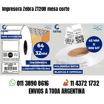 Impresora Zebra ZT200 mesa corte
