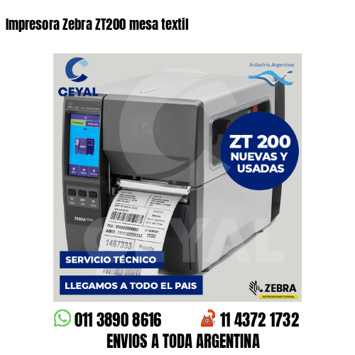 Impresora Zebra ZT200 mesa textil