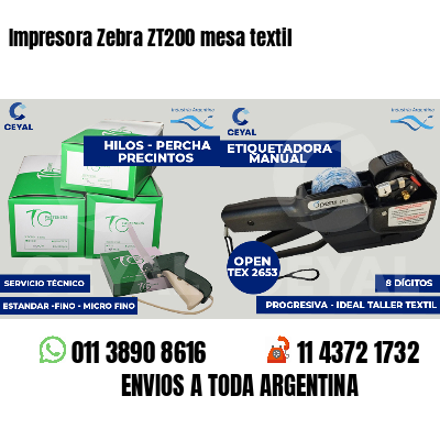 Impresora Zebra ZT200 mesa textil