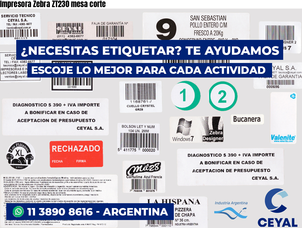 Impresora Zebra ZT230 mesa corte