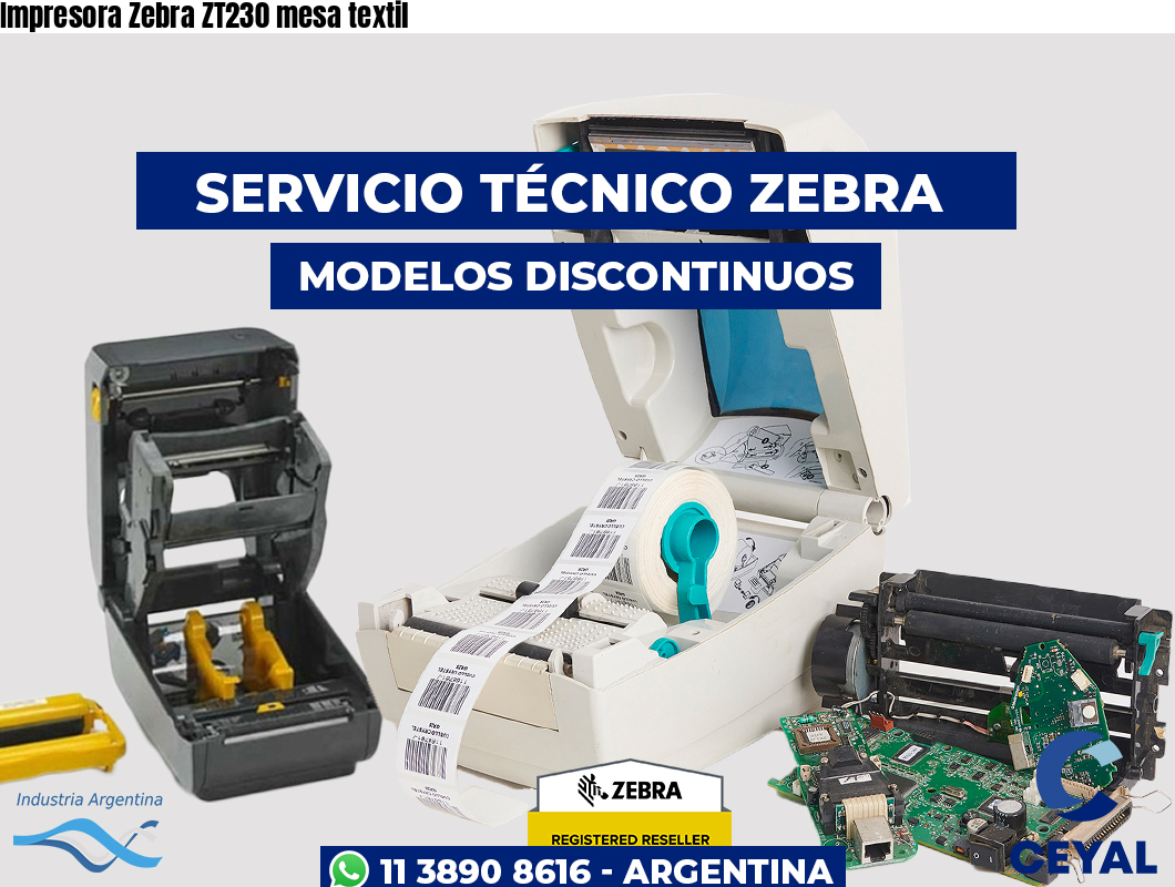 Impresora Zebra ZT230 mesa textil