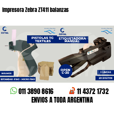 Impresora Zebra ZT411 balanzas