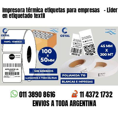 Impresora térmica etiquetas para empresas   - Líder en etiquetado textil