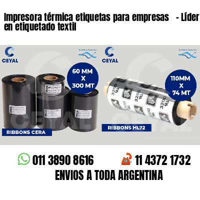 Impresora térmica etiquetas para empresas   - Líder en etiquetado textil