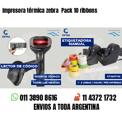 Impresora térmica zebra Pack 10 ribbons