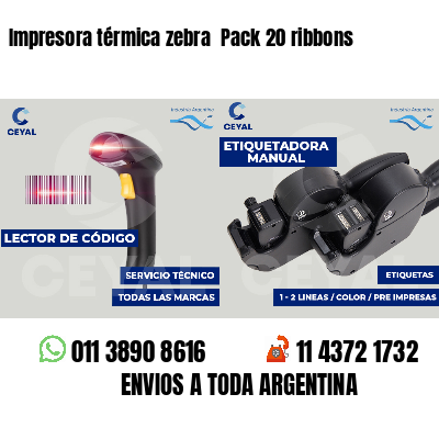Impresora térmica zebra Pack 20 ribbons